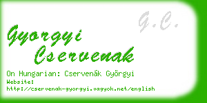 gyorgyi cservenak business card